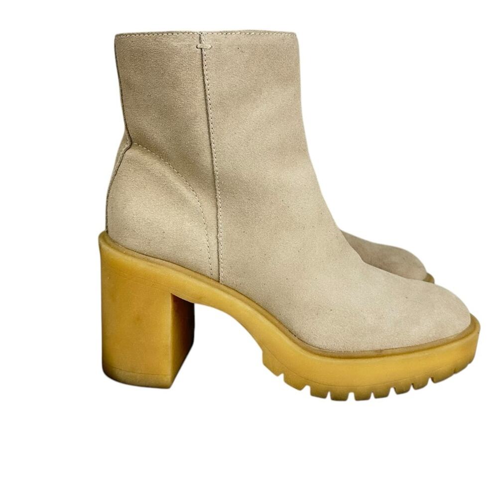 Dolce Vita Calea Dune Suede Heeled Boot Tan Size 7.5